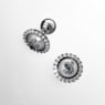 Swarovski Swan stud earrings, Crystal pearl, Swan, Gray, Ruthenium plated - Swarovski, 5680848