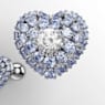 Idyllia stud earrings, Heart, Blue, Rhodium plated - Swarovski, 5683576