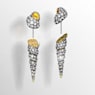 Idyllia drop earrings, Asymmetrical design, Round cut, Shell, White, Mixed metal finish - Swarovski, 5684082
