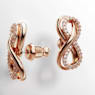 Brincos stud Hyperbola, Infinity, Branco, Lacado a rosa dourado - Swarovski, 5684085