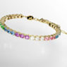 Náramek Tennis Matrix, Kulatý výbrus, Vícebarevný, Pokoveno ve zlatém odstínu - Swarovski, 5685691