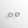Lucent stud earrings, Pavé, Ball, White, Rhodium plated - Swarovski, 5686483