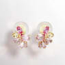 Gema clip earrings, Mixed cuts, Flower, Pink, Gold-tone plated - Swarovski, 5688479