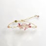 Gema bracelet, Crystal pearl, Mixed cuts, Flower, Pink, Gold-tone plated - Swarovski, 5688488
