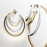 Hyperbola hoop earrings, Mixed cuts, Large, White, Mixed metal finish - Swarovski, 5691618