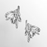 Hyperbola ear cuff, Statement, Mixed cuts, White, Rhodium plated - Swarovski, 5692427