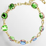 Collier Tennis Chroma, Taille coussin, Multicolore, Placage de ton or - Swarovski, 5692482