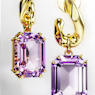 Millenia drop earrings, Octagon cut, Purple, Gold-tone plated - Swarovski, 5694784