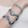 Lucent hoop earrings, Octagon shape, Small, Blue - Swarovski, 5696038