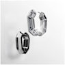 Lucent hoop earrings, Octagon shape, Small, White - Swarovski, 5696289