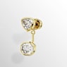 Orecchino jacket Imber, Design asimmetrico, Taglio misto, Bianchi, Placcato color oro - Swarovski, 5705461