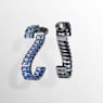 Matrix drop earrings, Baguette cut, Blue, Ruthenium plated - Swarovski, 5705780