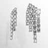 Millenia clip earrings, Octagon cut, Chandelier, White, Rhodium plated - Swarovski, 5705796
