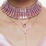 Matrix choker, Baguette cut, Pink, Rhodium plated - Swarovski, 5705800