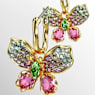 Idyllia drop earrings, Mixed cuts, Pavé, Butterfly, Multicolored, Gold-tone plated - Swarovski, 5709953
