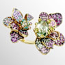 Bague Idyllia, Tailles variées, Pavé, Fleur, Multicolore, Placage de ton or - Swarovski, 5713612