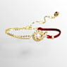 Snake bracelet, Crystal pearl, Mixed cuts, Year of the Snake, Red, Gold-tone plated - Swarovski, 5714850