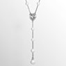 Ariana Grande x Swarovski Y necklace, Mixed cuts, Crystal pearl, Heart, White, Rhodium plated - Swarovski, 5720855