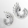 Ariana Grande x Swarovski drop earrings, Crystal Pearl, Mixed cuts, White, Rhodium plated - Swarovski, 5720869