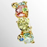 Boucle d'oreille manchette Gema, Mono, Tailles variées, Multicolore, Placage de ton or - Swarovski, 5720903
