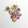 Idyllia 링, 믹스 컷, 꽃, 멀티컬러, 골드 톤 플래팅 - Swarovski, 5721582