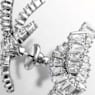 Matrix earrings, Baguette cut, Knot, White, Rhodium plated - Swarovski, 5727040