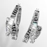 Matrix hoop earrings, Baguette cut, Ribbon, White, Rhodium plated - Swarovski, 5727113