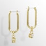 Constella Drop-Ohrhänger, Rundschliff, Weiß, Goldlegierungsschicht - Swarovski, 5728587