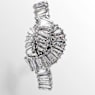 Matrix tack pin, Baguette cut, Knot, White, Rhodium plated - Swarovski, 5731102