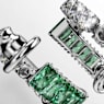 Matrix hoop earrings, Mixed cuts, Green, Rhodium plated - Swarovski, 5732264